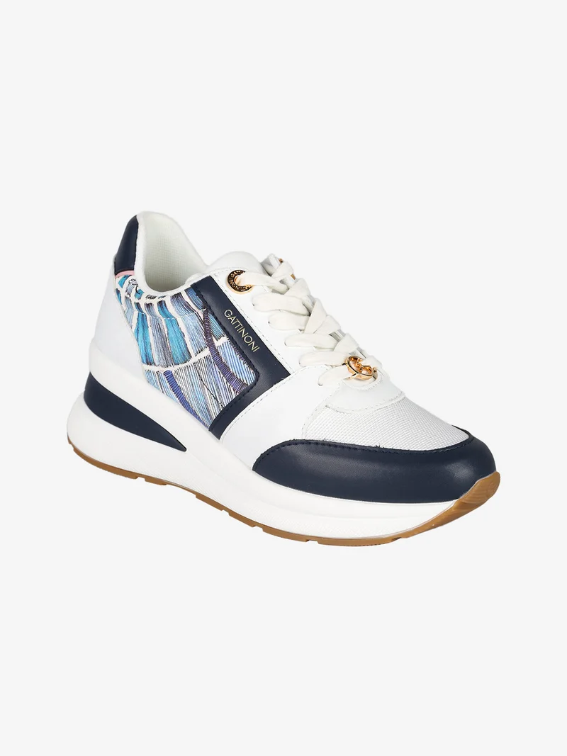 Sneakers da donna con zeppa - blu scuro