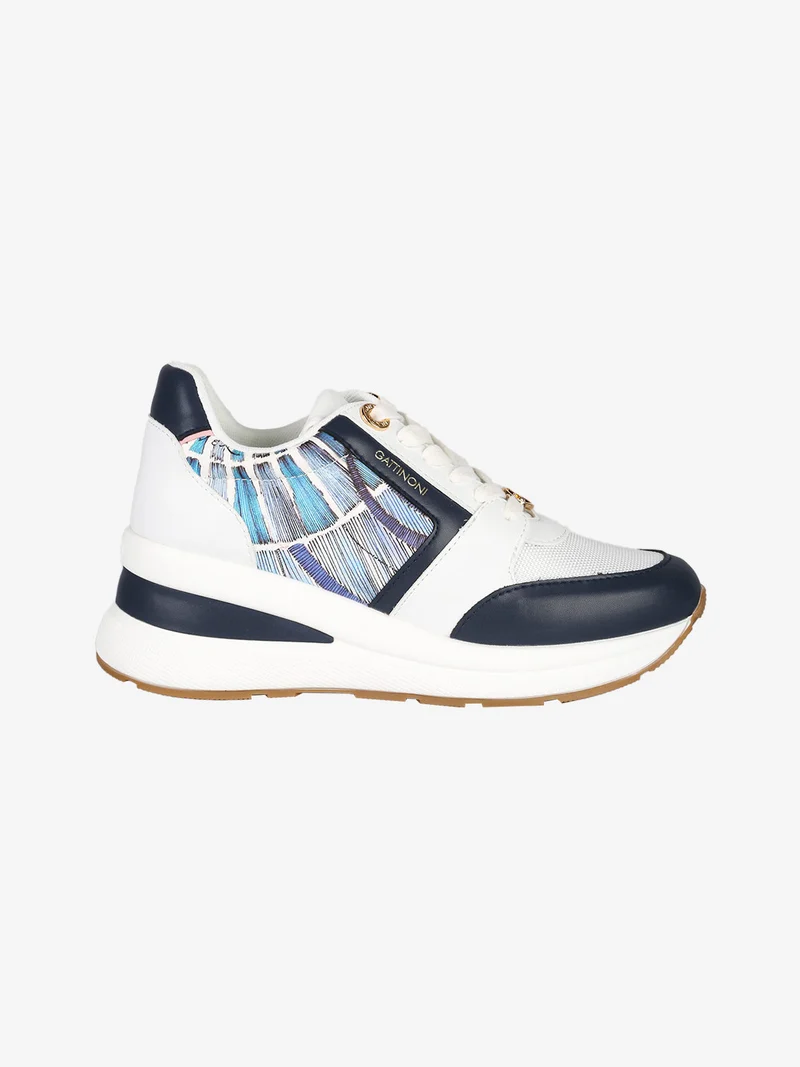 Sneakers da donna con zeppa - blu scuro