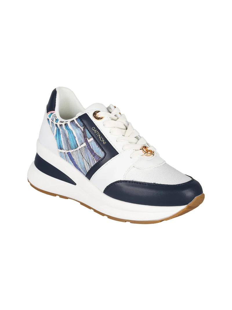 Sneakers da donna con zeppa - blu scuro