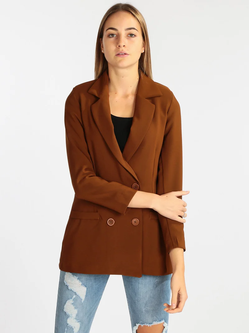 Blazer doppiopetto donna - marrone