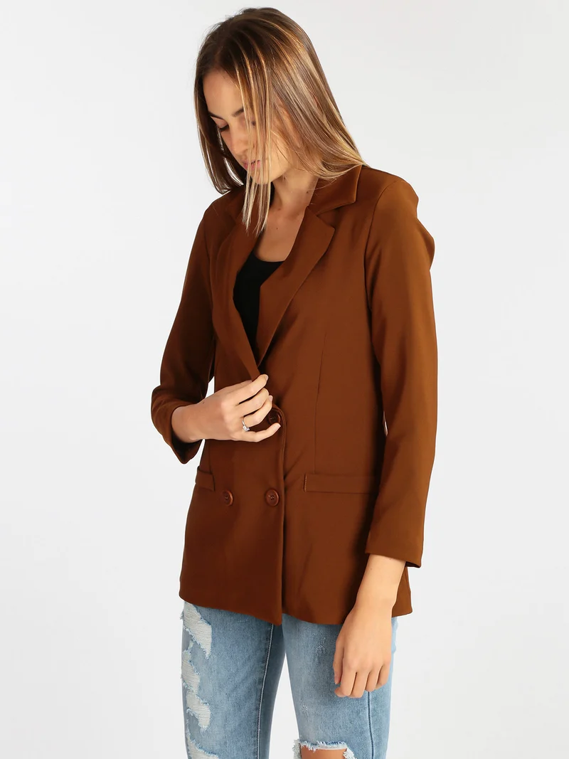 Blazer doppiopetto donna - marrone