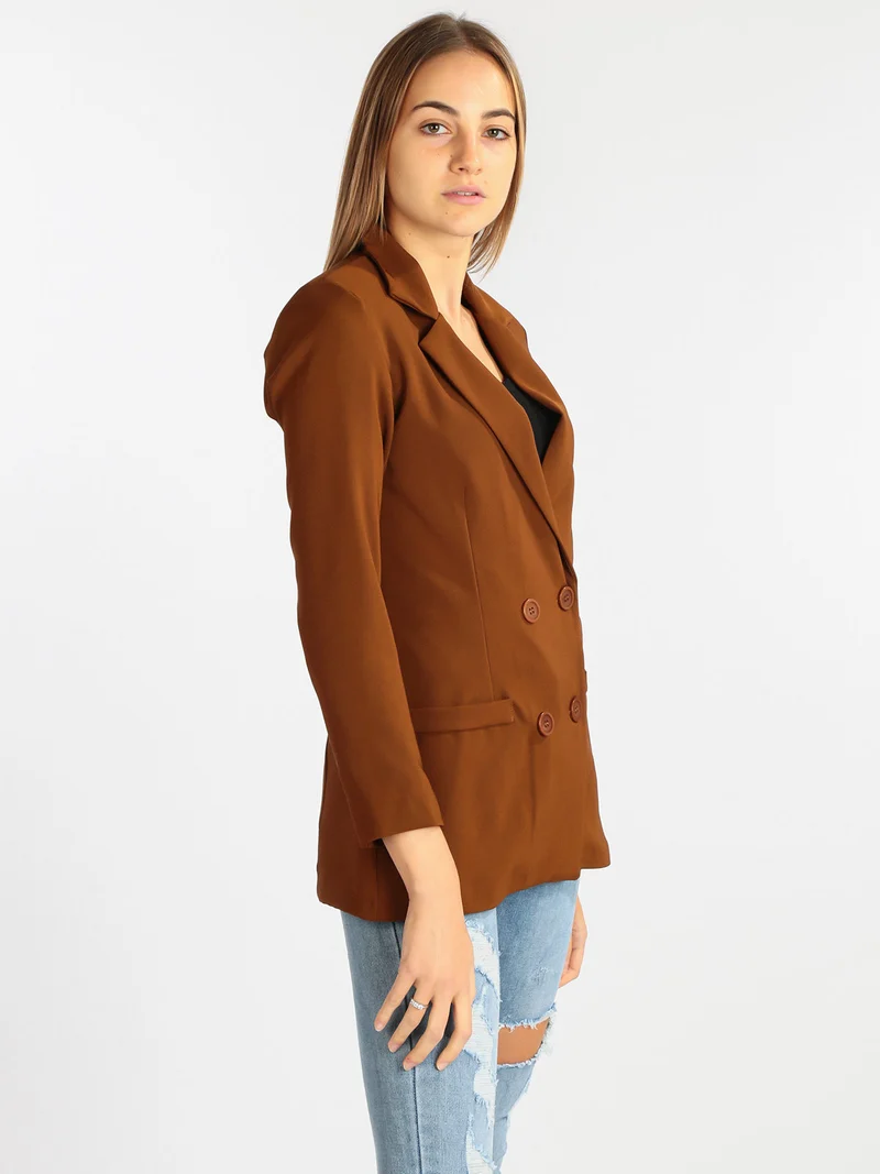 Blazer doppiopetto donna - marrone