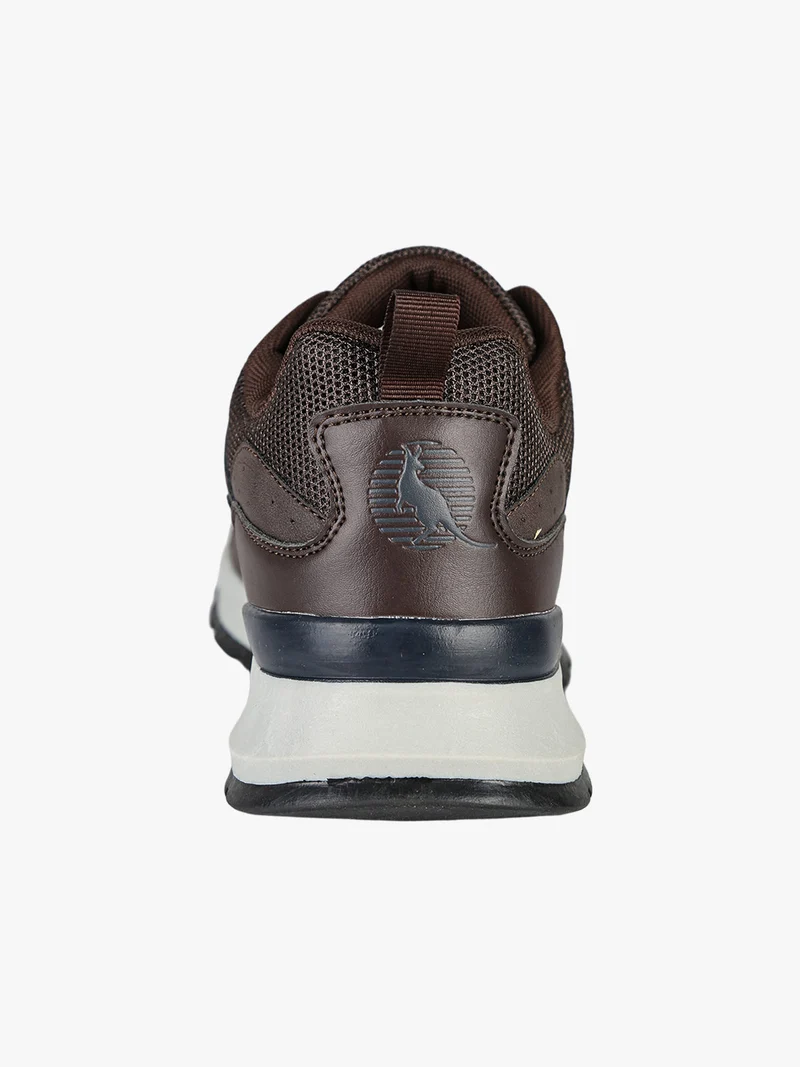 Sneakers da uomo stringate in ecopelle - moro