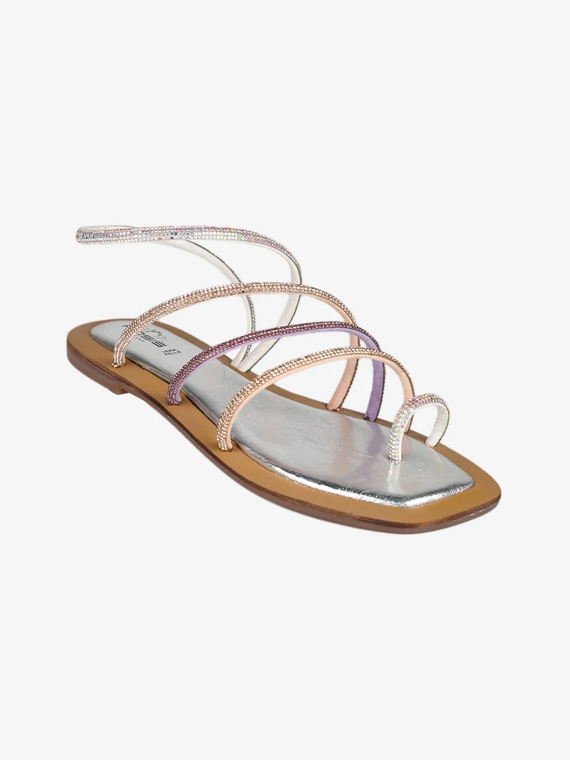 Sandali donna infrapollice con strass - multicolore