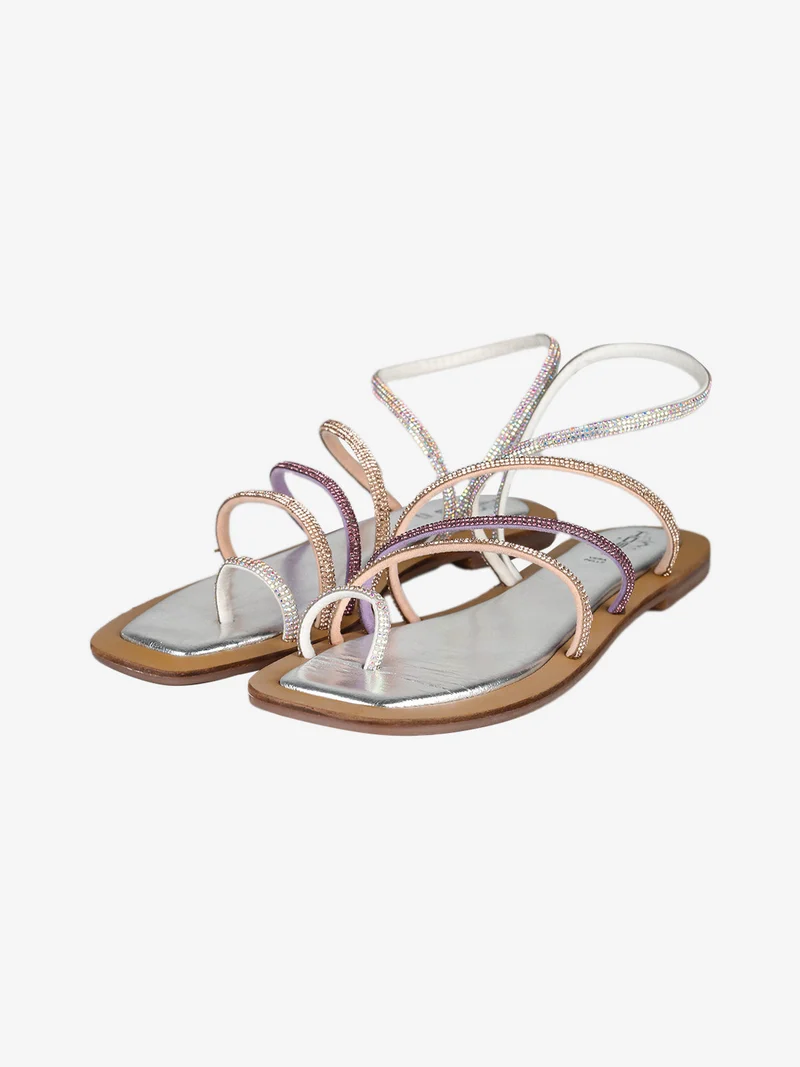 Sandali donna infrapollice con strass - multicolore