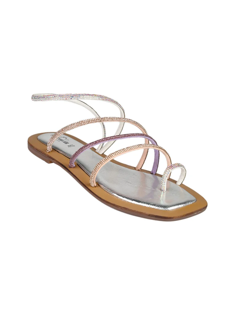 Sandali donna infrapollice con strass - multicolore