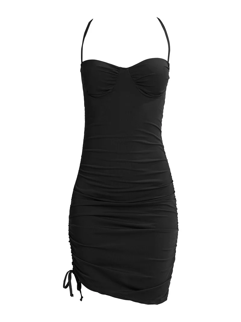 Abito corto da donna senza maniche - nero