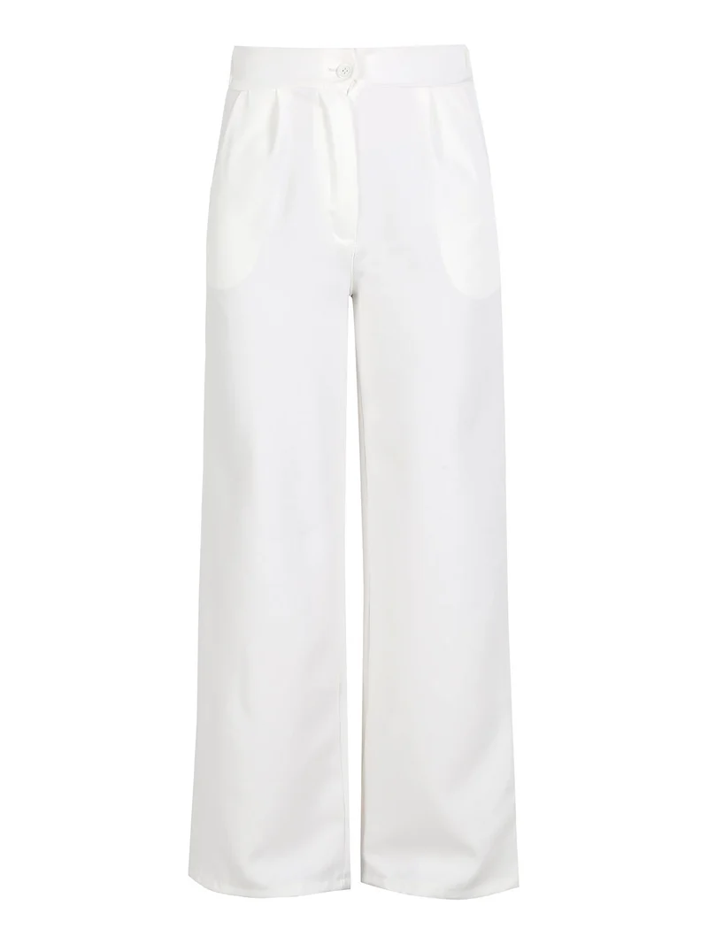 Completo da donna oversize con blazer e pantalone - bianco