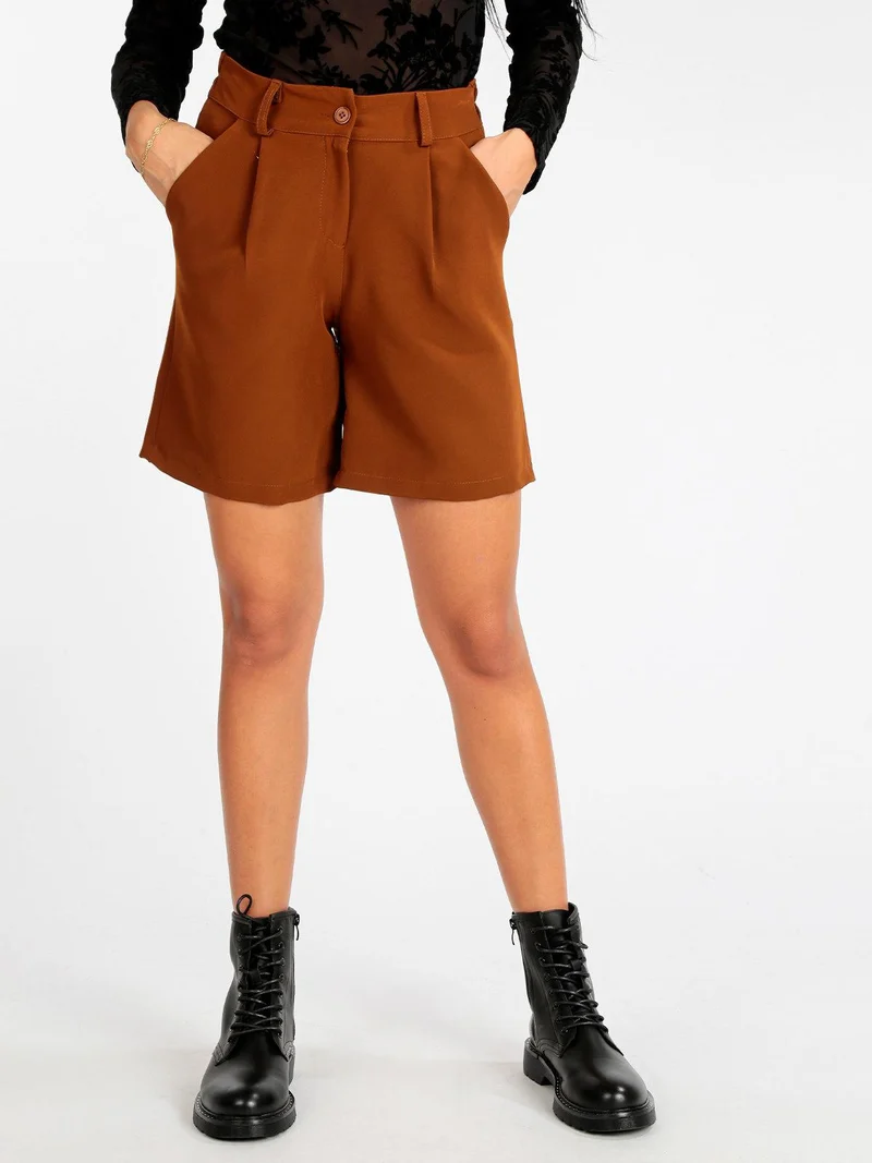Shorts donna - marrone