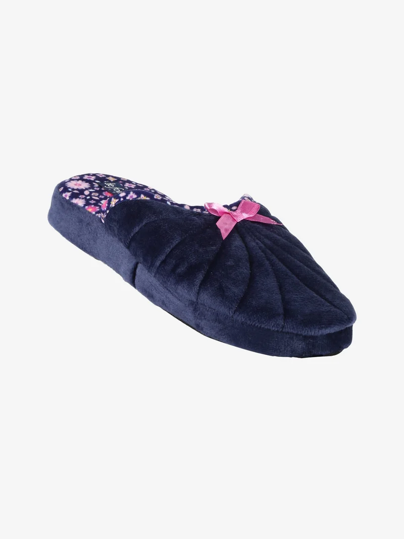 Pantofole donna effetto velluto - blu scuro