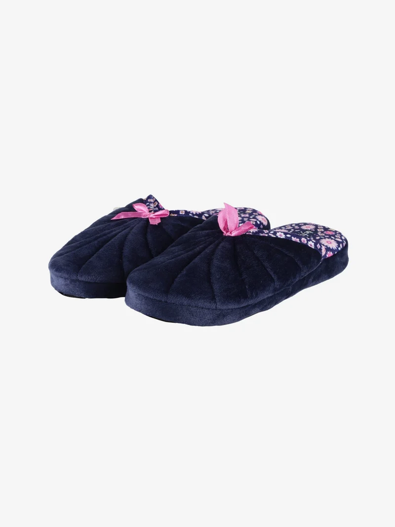 Pantofole donna effetto velluto - blu scuro