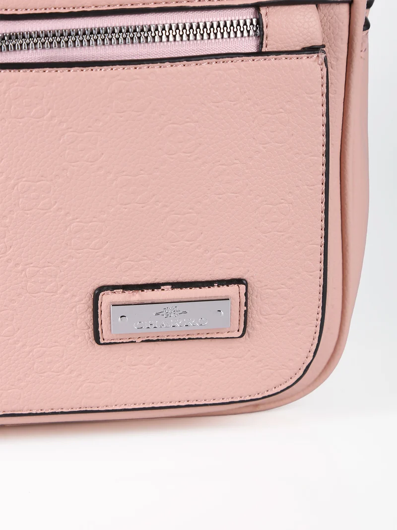 Borsa a tracolla da donna in ecopelle - rosa