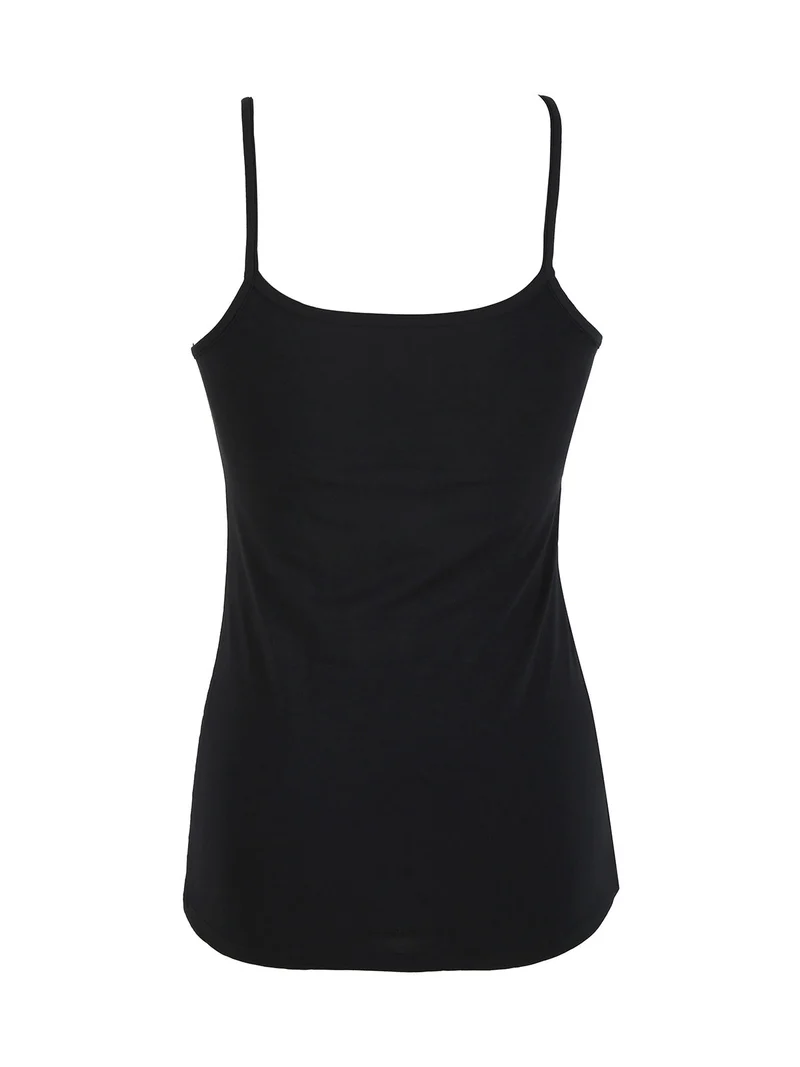 Canotta donna con spalline sottili - nero