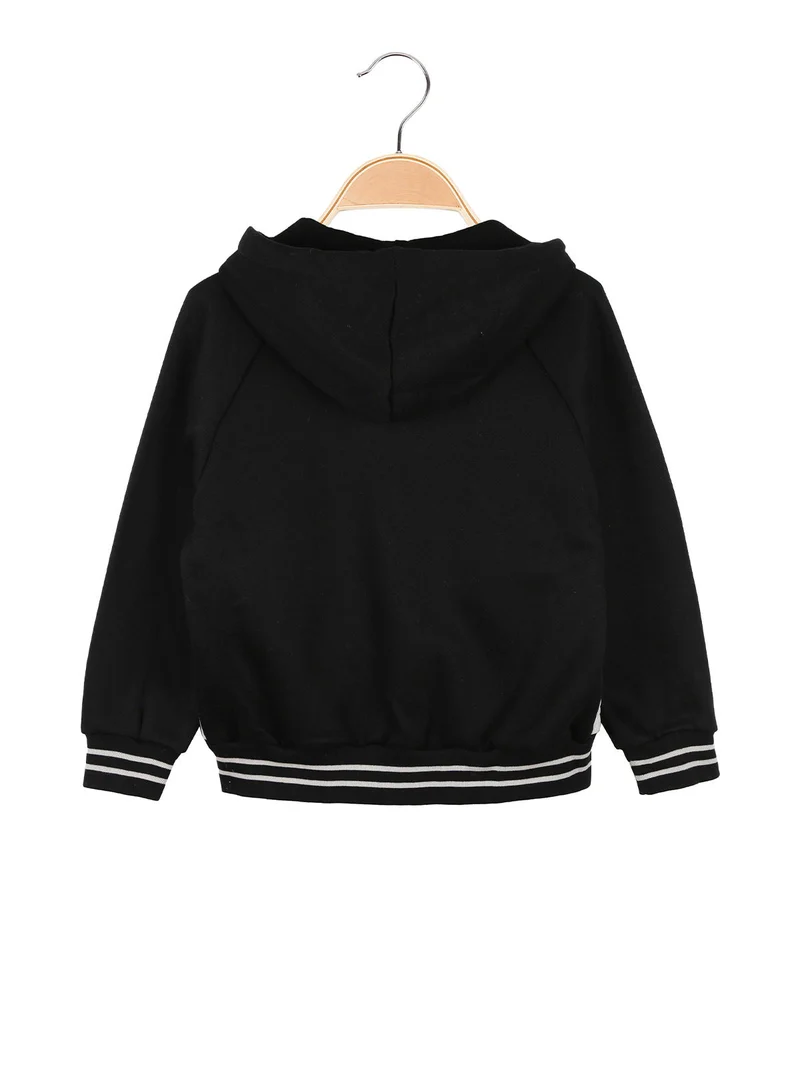 Giacca da bambina in felpa con cappuccio - nero
