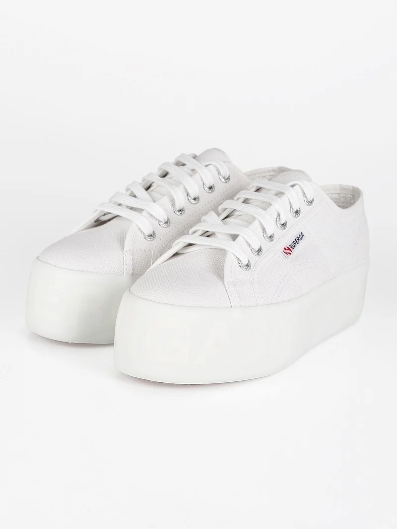 Scarpe in tela donna 2790 SHINY PRINTED PLATFORM - bianco