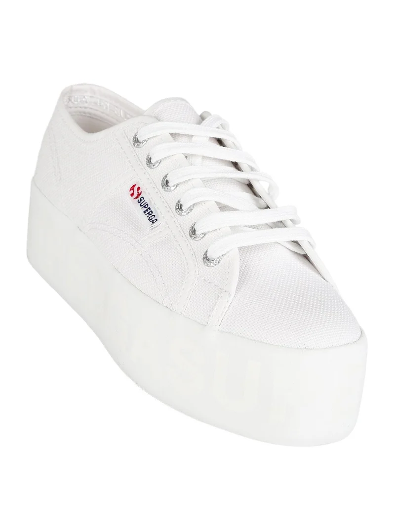 Scarpe in tela donna 2790 SHINY PRINTED PLATFORM - bianco