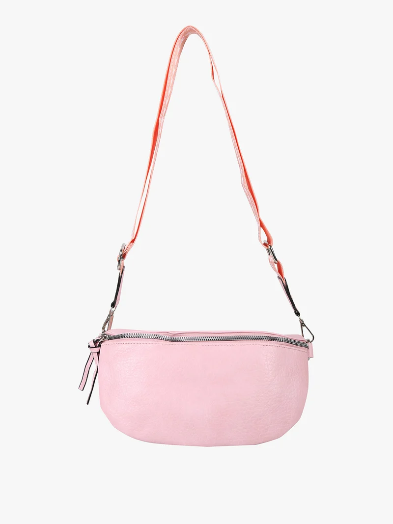 Marsupio donna in similpelle con tracolla stampata - rosa