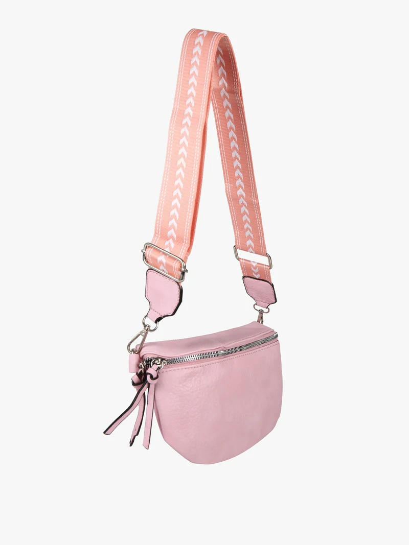 Marsupio donna in similpelle con tracolla stampata - rosa