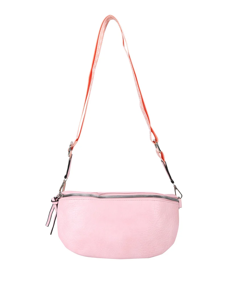 Marsupio donna in similpelle con tracolla stampata - rosa