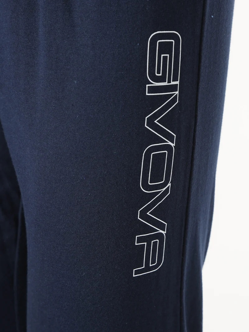 Pigiama lungo da uomo in misto cotone - blu