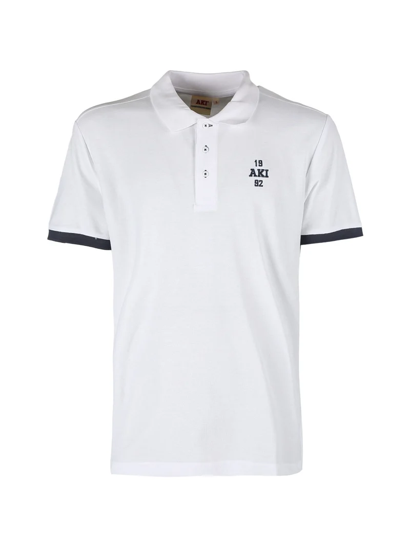 Polo da uomo in cotone a maniche corte - bianco