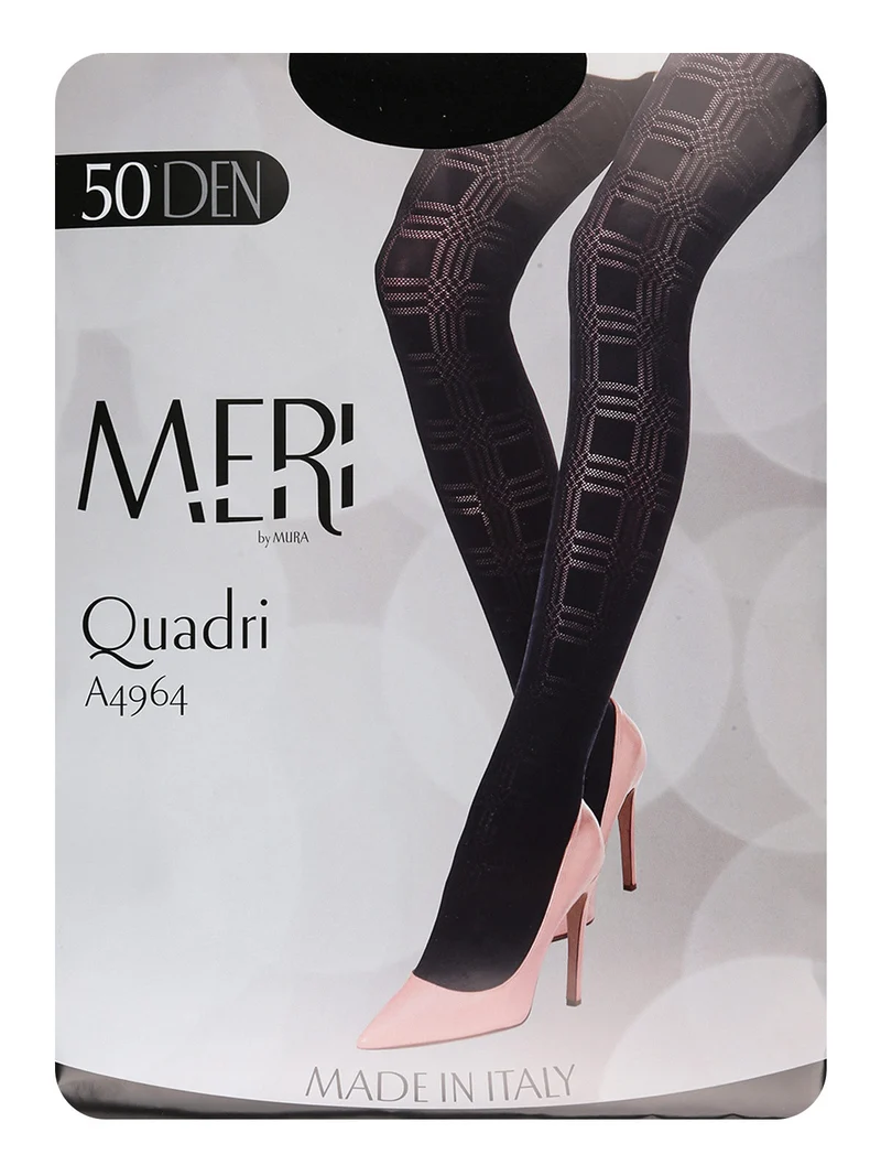 Collant donna a quadri 50 denari - nero