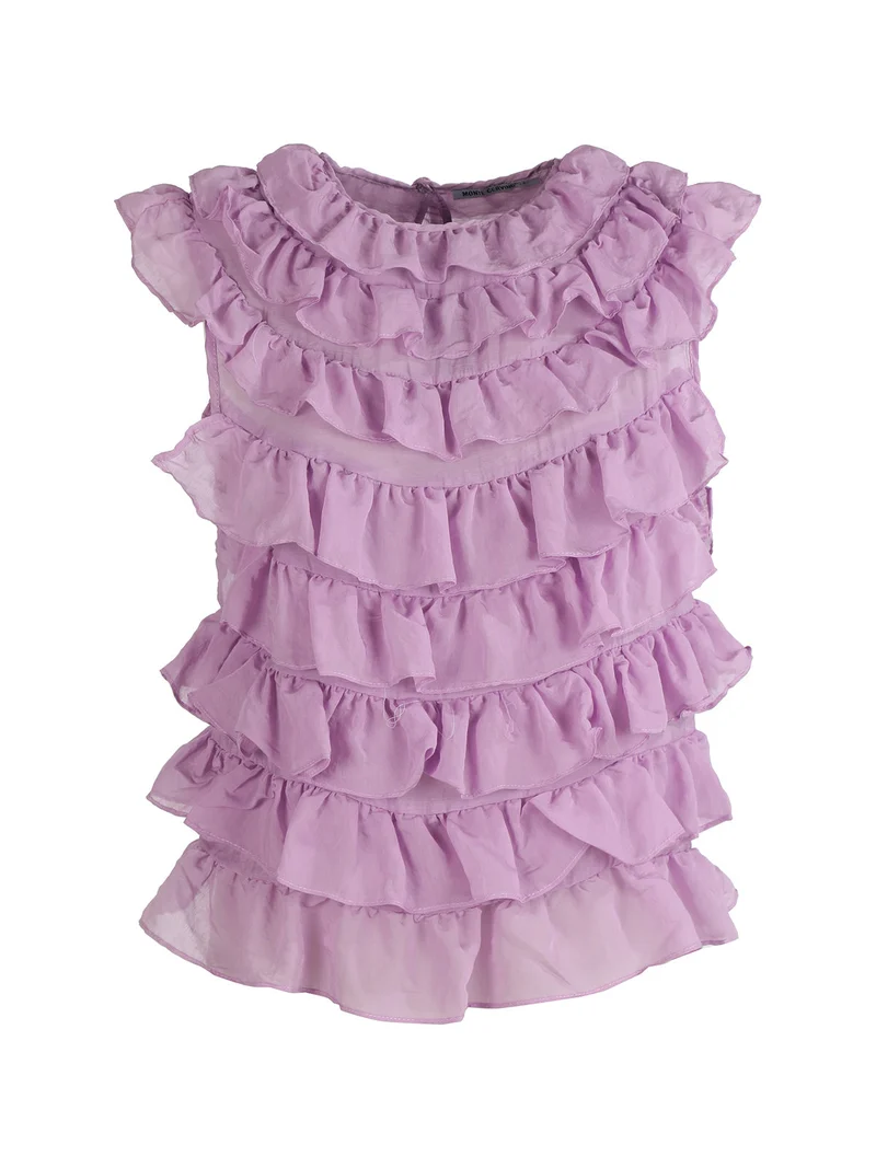 Top donna con balze - lilla