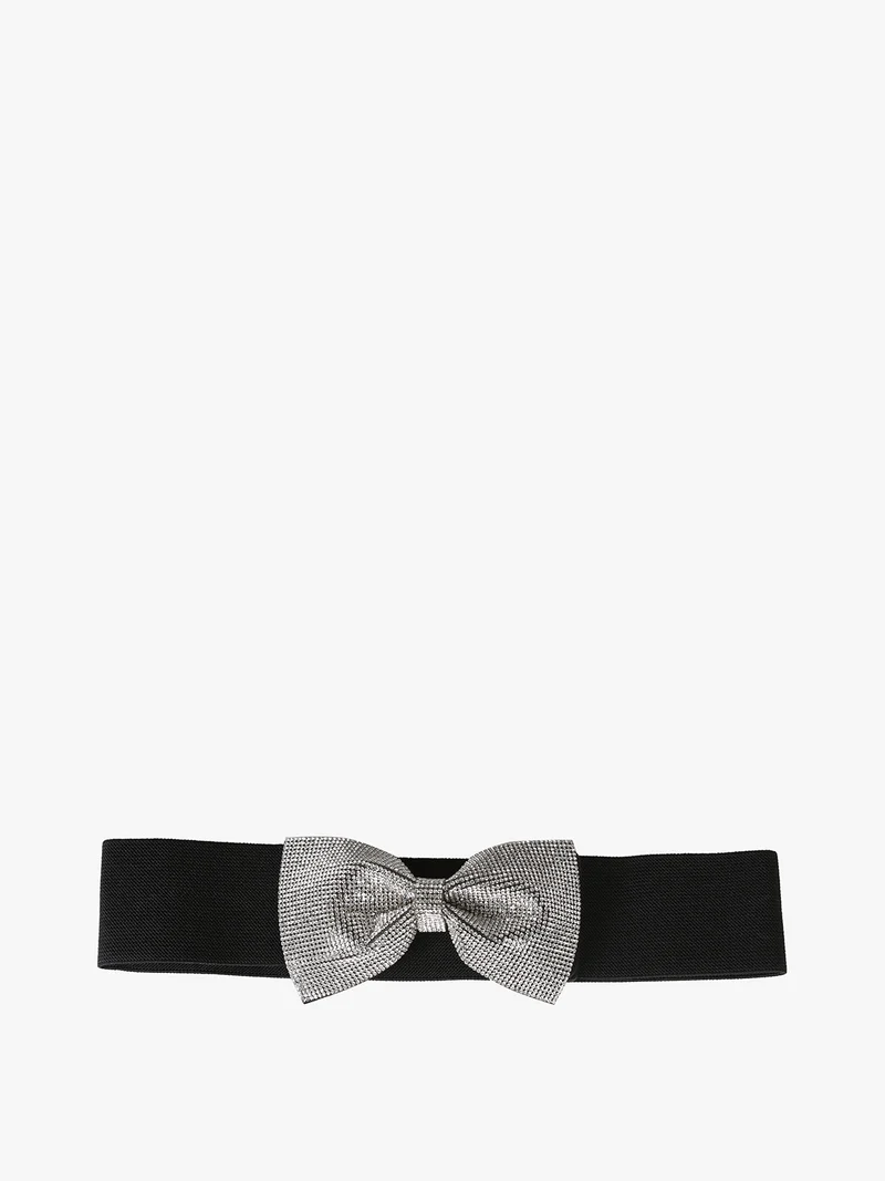 Cintura stingivita da donna con fiocco di strass - nero