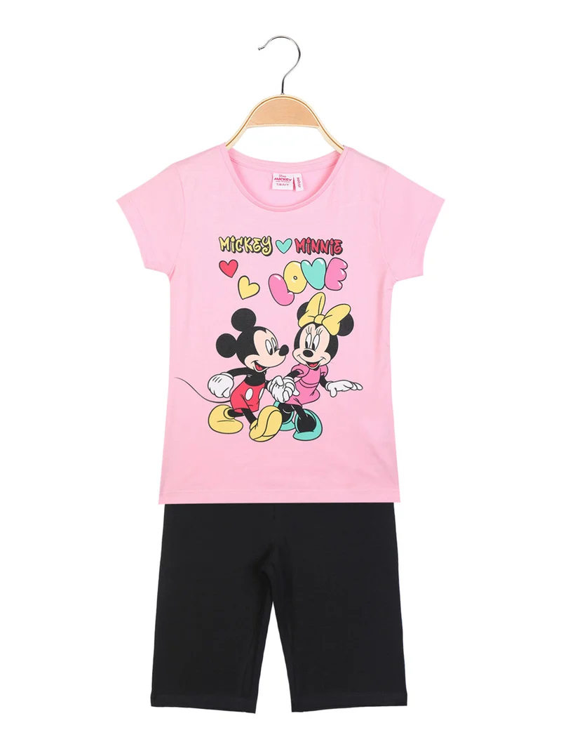 MICKEY and FRIENDS Completo bambina corto Minnie e Topolino - rosa