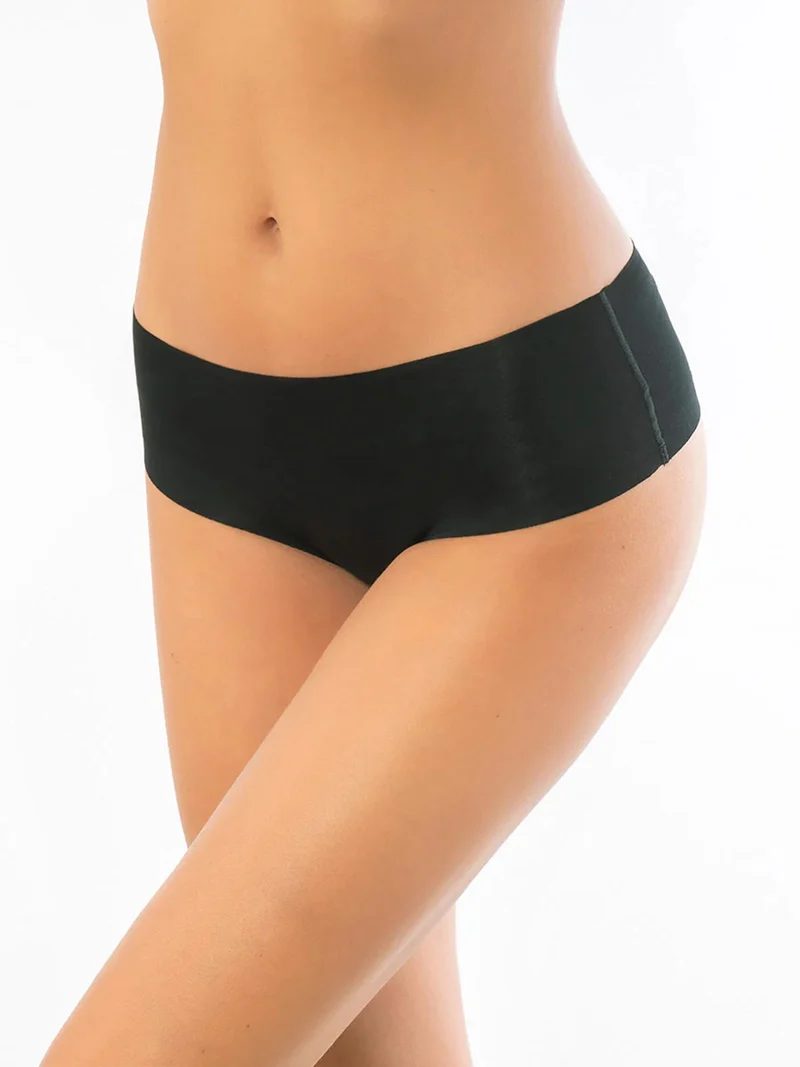 Panty donna in cotone taglio laser - nero