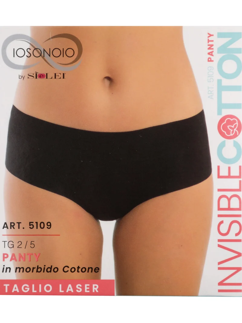 Panty donna in cotone taglio laser - nero