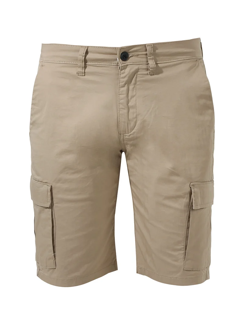 Bermuda da uomo cargo in cotone - khaki