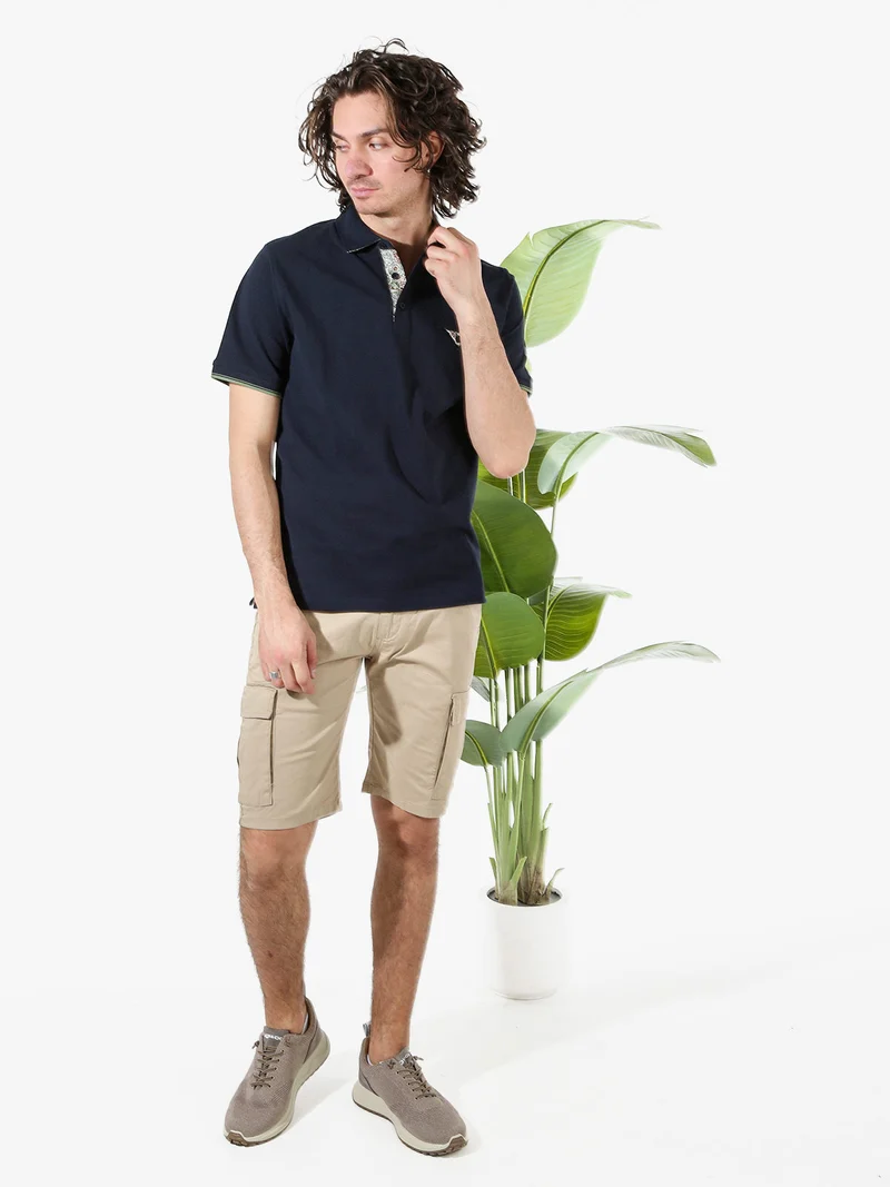 Bermuda da uomo cargo in cotone - khaki
