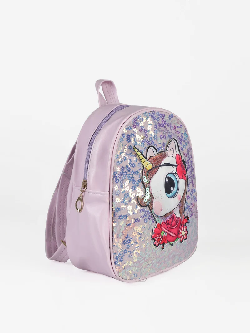 Zainetto da bambina con stampa unicorno - lilla