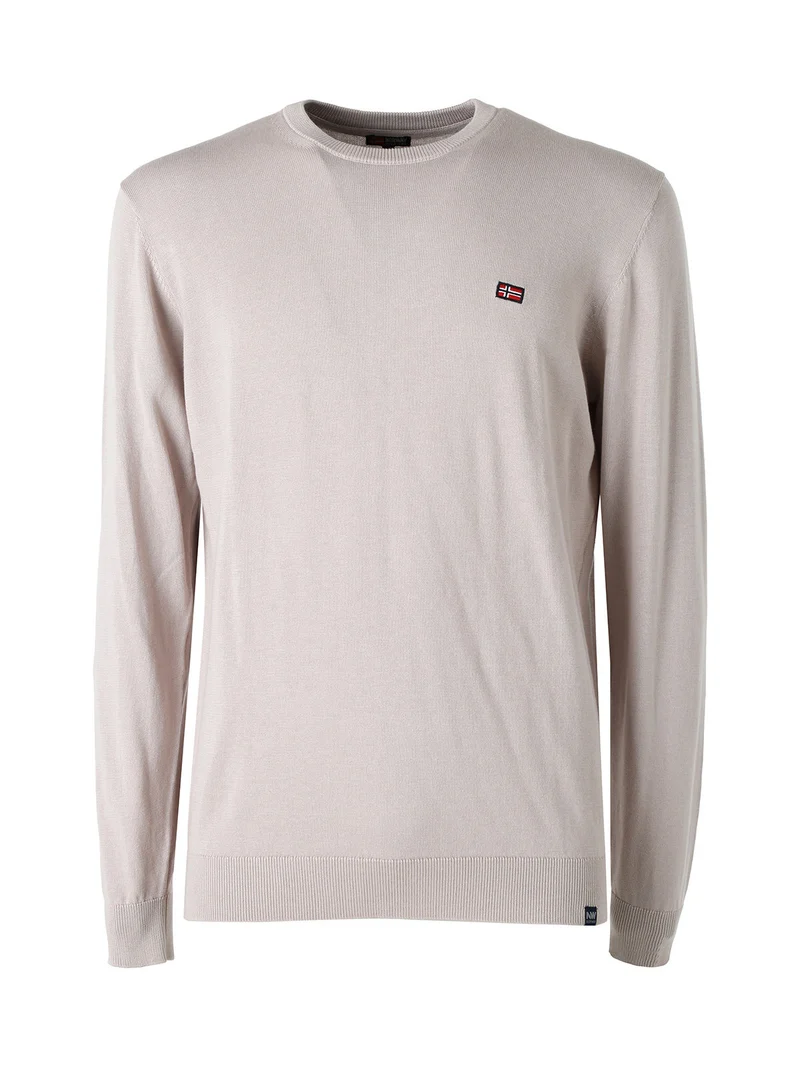 Pullover da uomo in cotone con logo - nudo