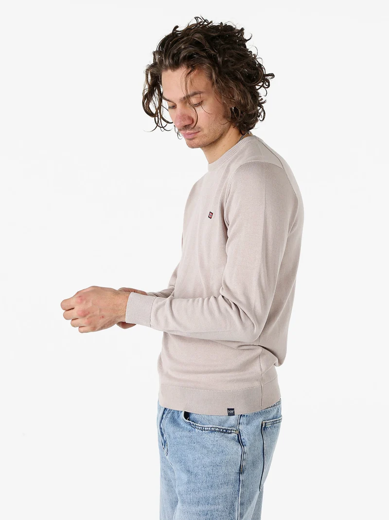 Pullover da uomo in cotone con logo - nudo