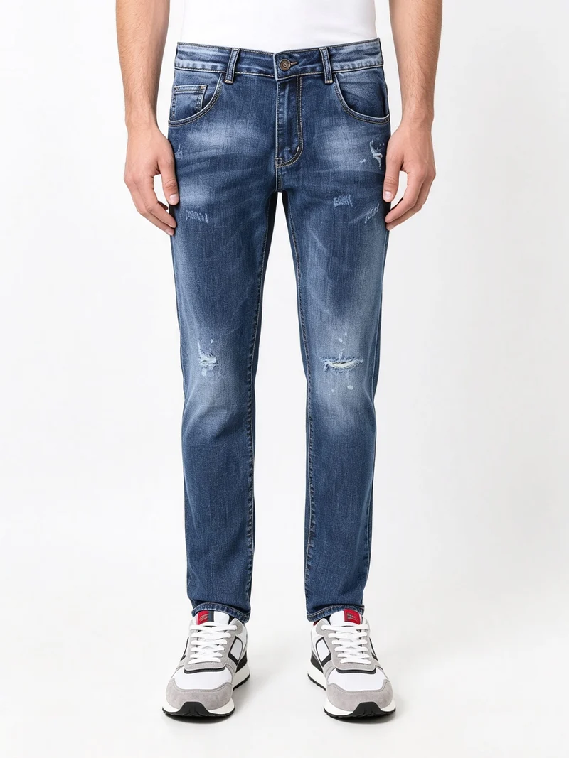 Jeans da uomo slim fit con strappi - jeans