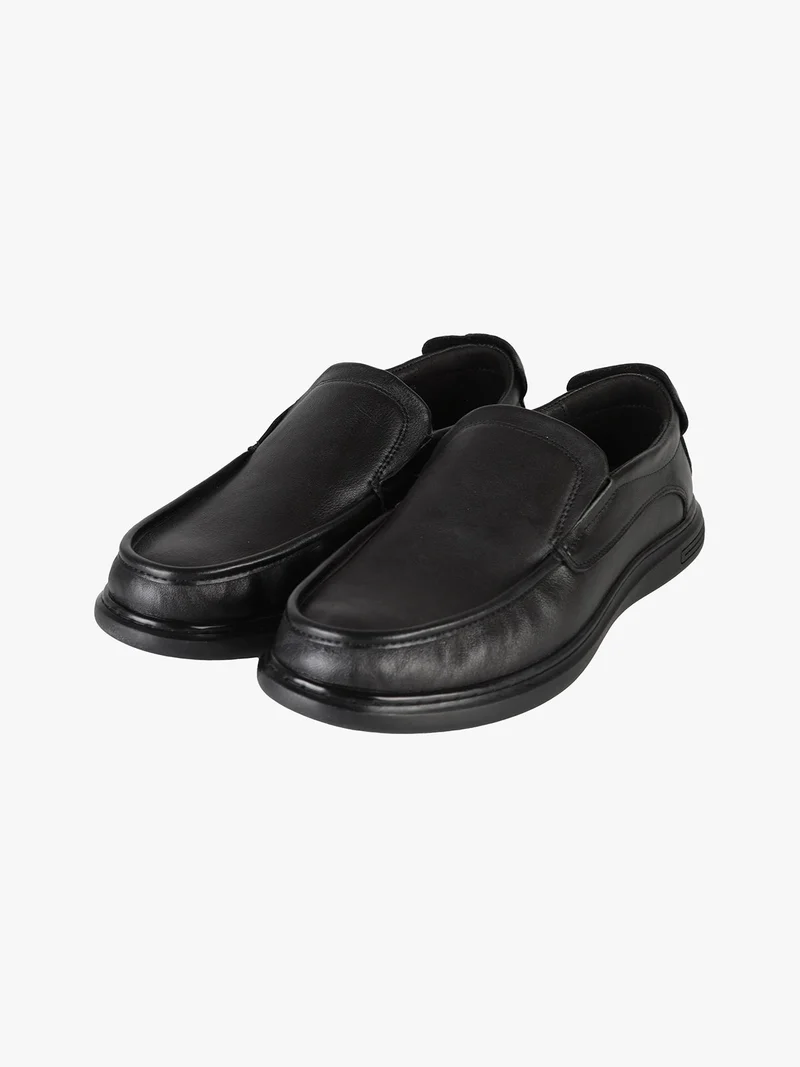 Mocassini comfort in pelle da uomo - nero