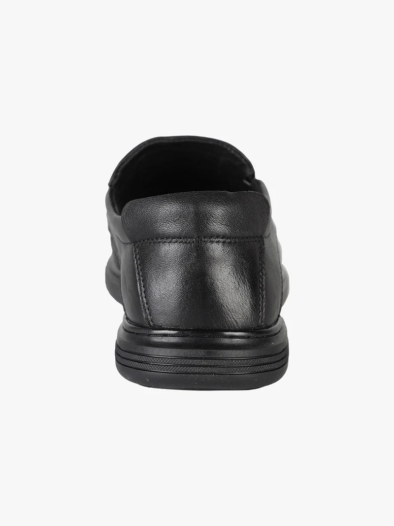 Mocassini comfort in pelle da uomo - nero
