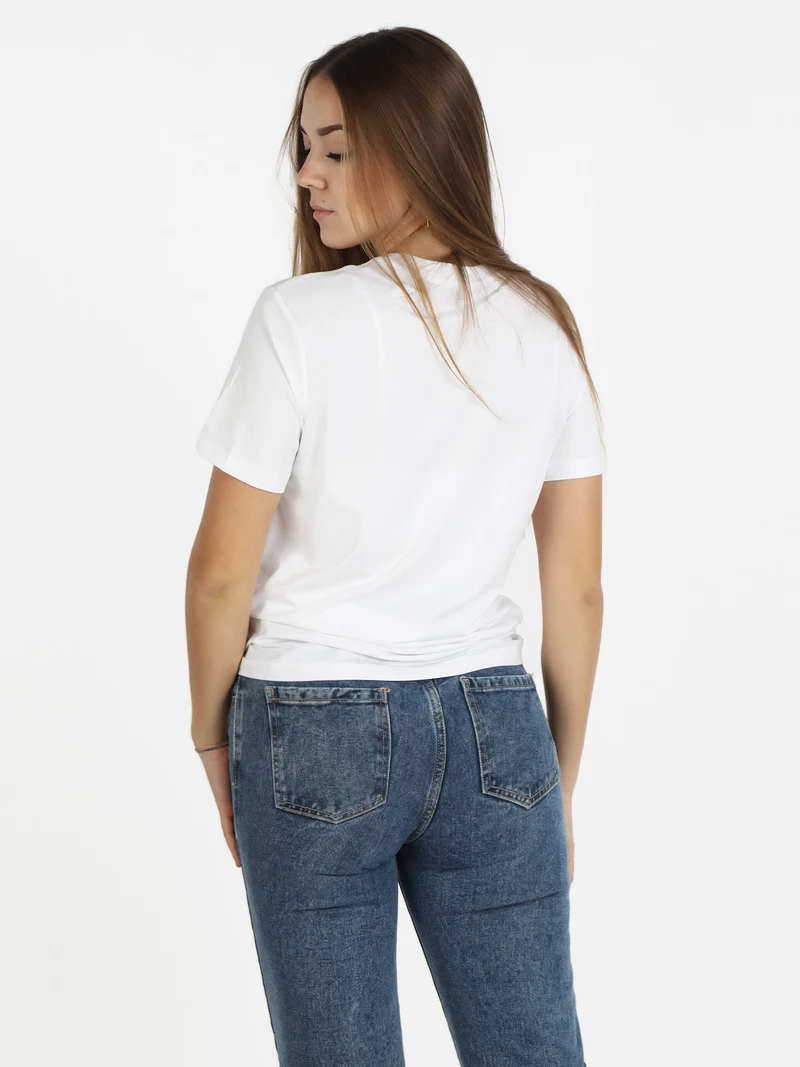 T-shirt manica corta donna segno zodiacale Acquario - bianco