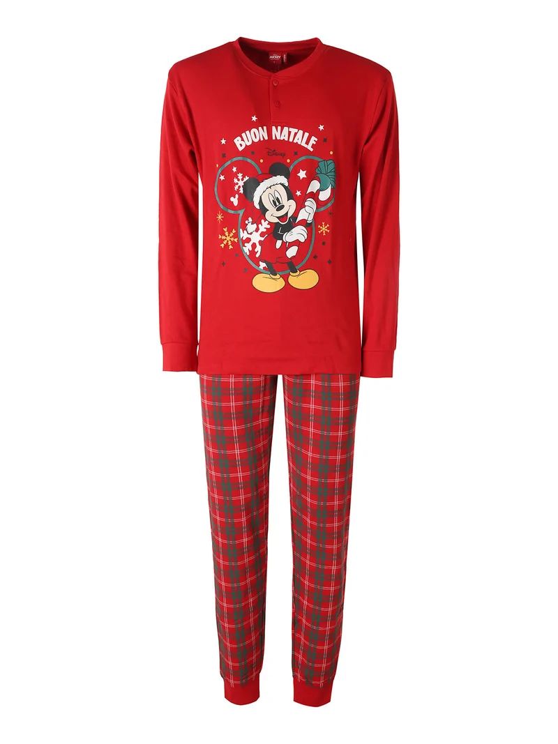 Topolino pigiama natalizio uomo in cotone - rosso