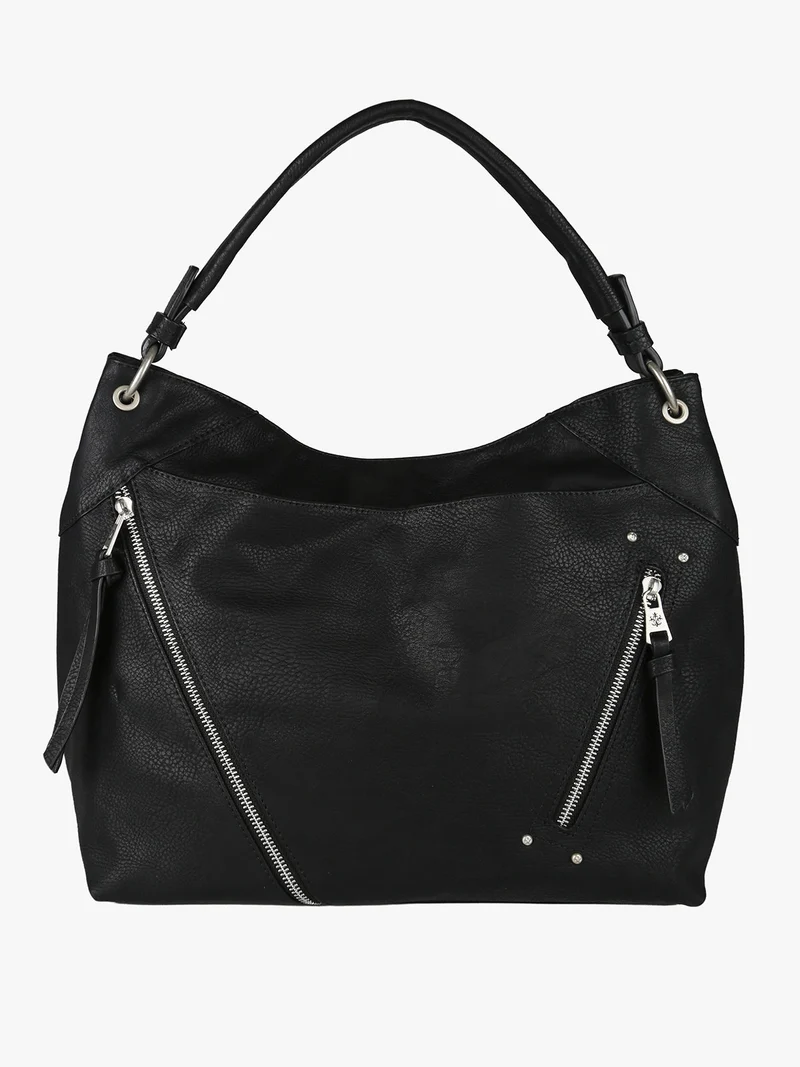 Borsa hobo da donna in ecopelle - nero