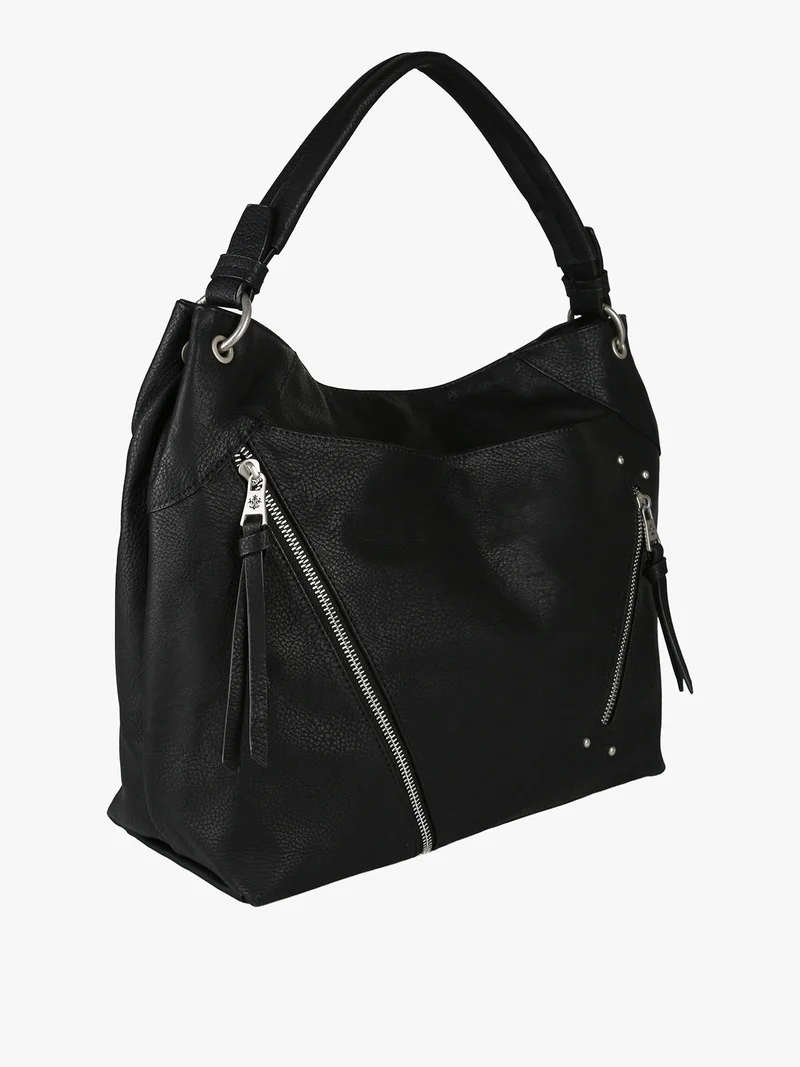 Borsa hobo da donna in ecopelle - nero
