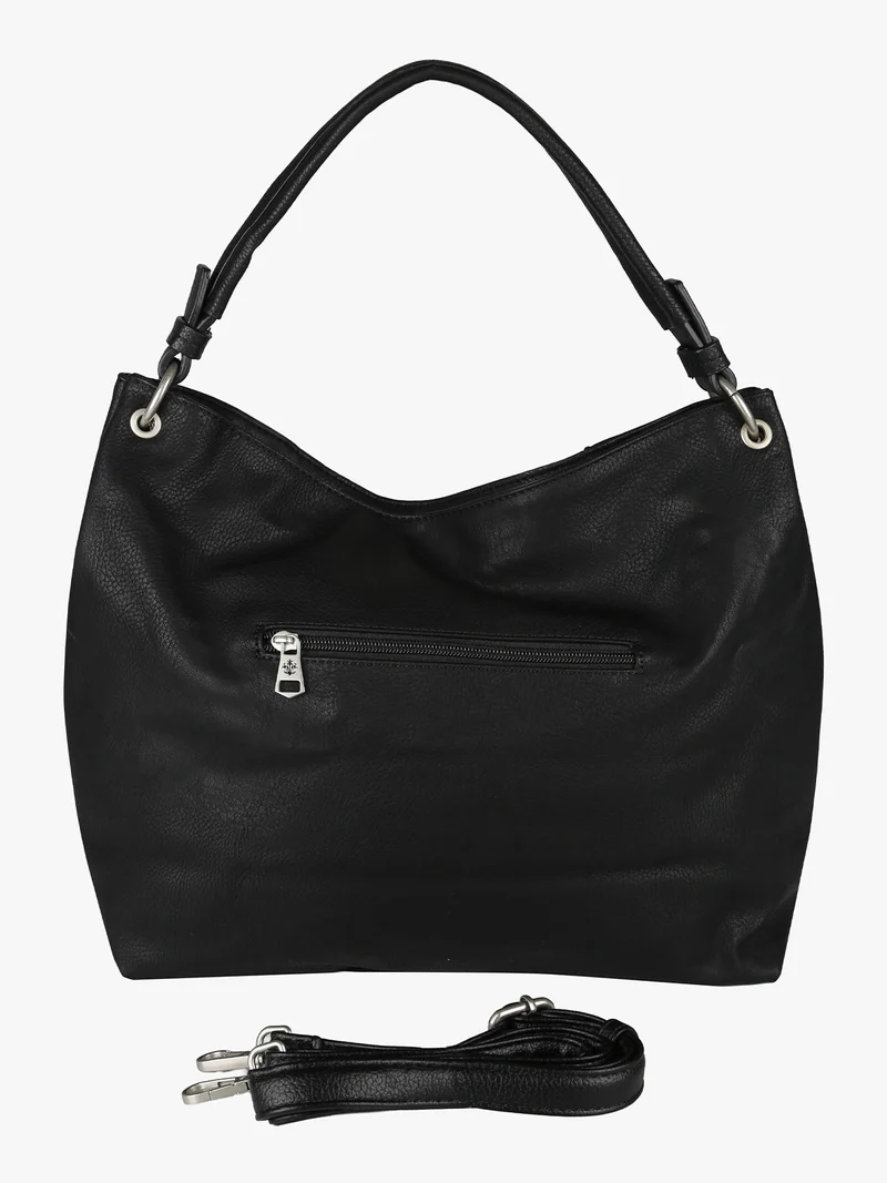 Borsa hobo da donna in ecopelle - nero