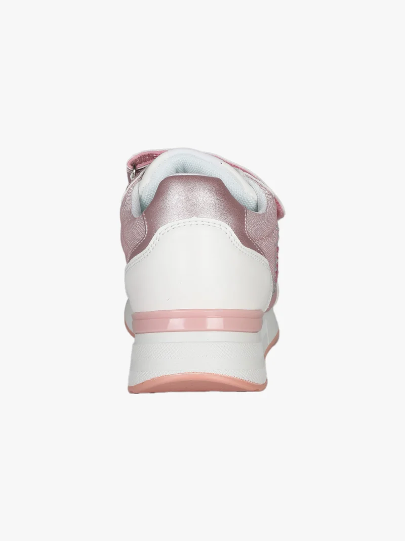 Sneakers da ragazza con zeppa e strass - rosa