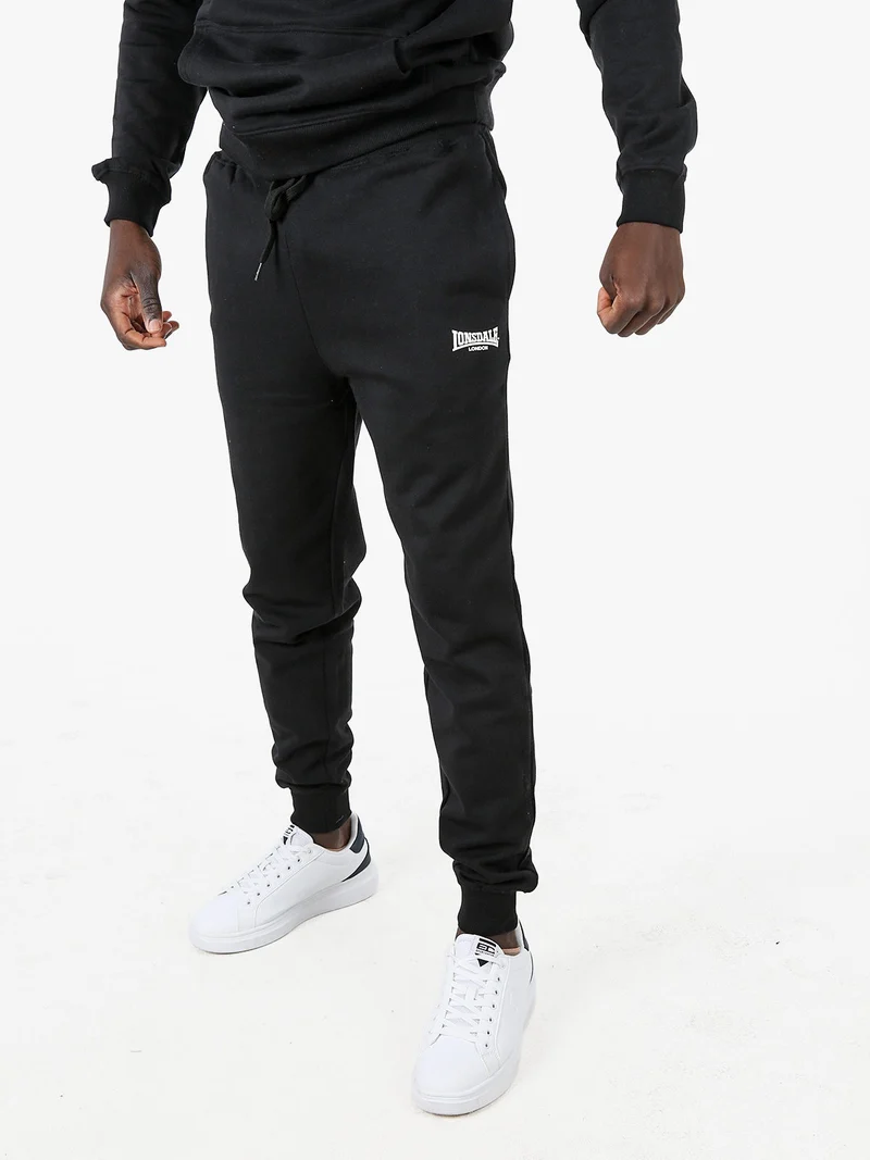Pantaloni tuta da uomo con coulisse e polsini - nero