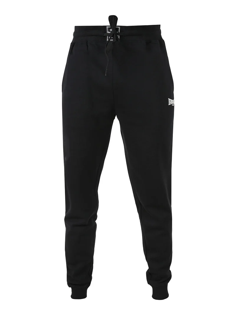 Pantaloni tuta da uomo con coulisse e polsini - nero