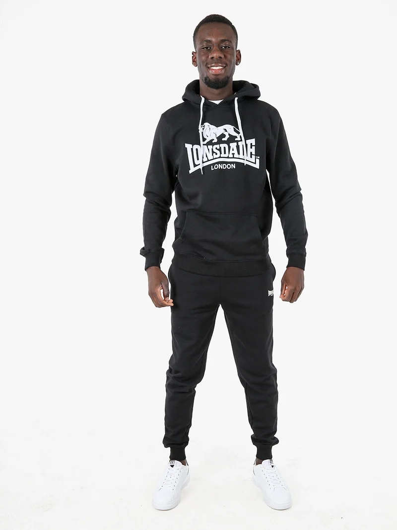 Pantaloni tuta da uomo con coulisse e polsini - nero