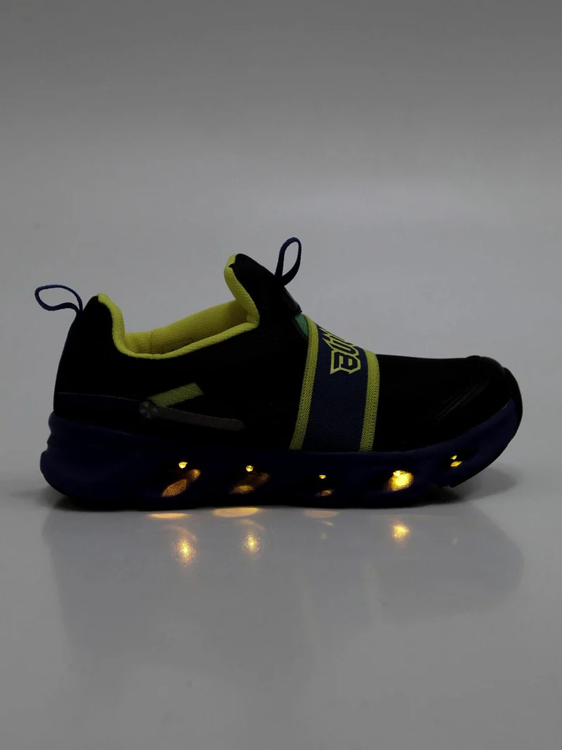 Scarpe bimbo in tessuto con luci - navy