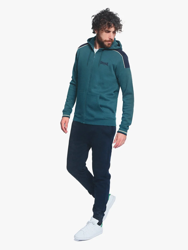 Completo tuta da uomo 2 pezzi con cappuccio e zip - ottanio